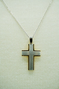 White Gold and Yellow Gold Two Tone Cross