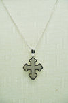Byzantine White Gold Cross 14K